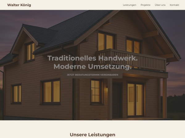 Onepager Beispiel: Zimmermannsbetrieb