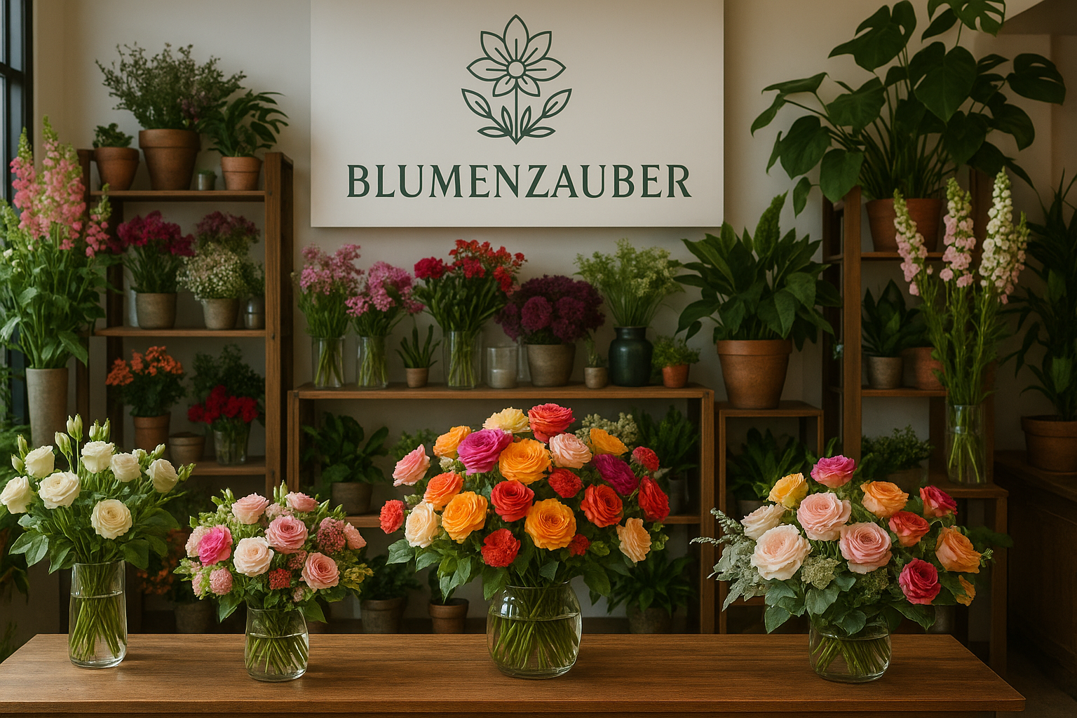 Blütenpracht im Laden